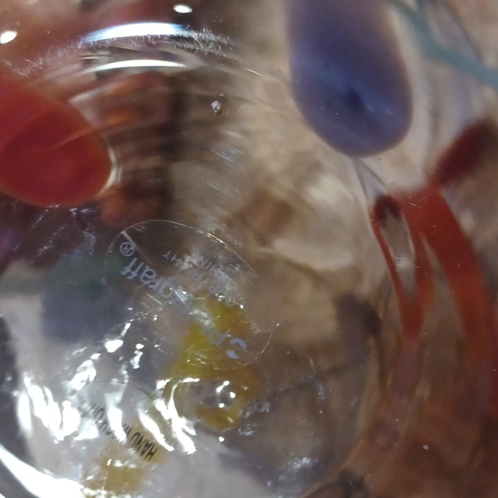 Pfaltzgraff Vintage Rainbow Swirl Handblown Glass Pitcher - Picture 4 of 6